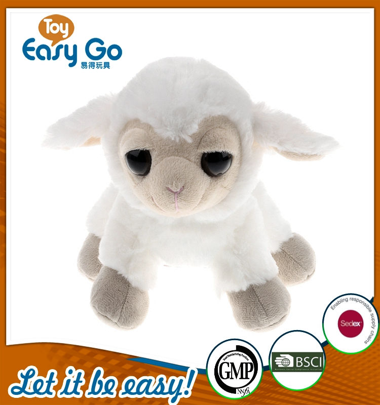 customized standing white lamb with big eyes 